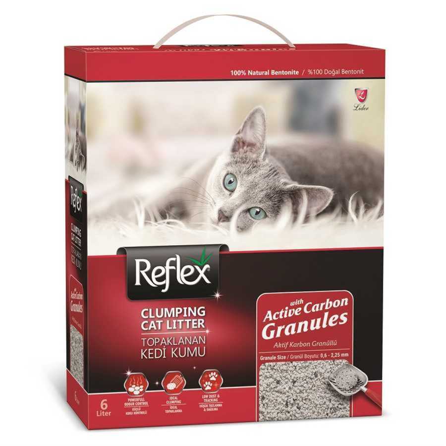 Reflex Granül Aktif Karbonlu Topaklanan Kedi Kumu 6 Lt Topaklaşan Kedi