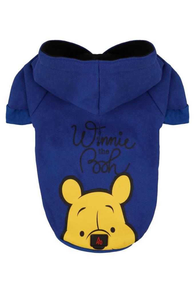 A40 PET Wınnıe The Pooh Koyu Mavi Kapüşonlu Köpek Sweatshirt Large