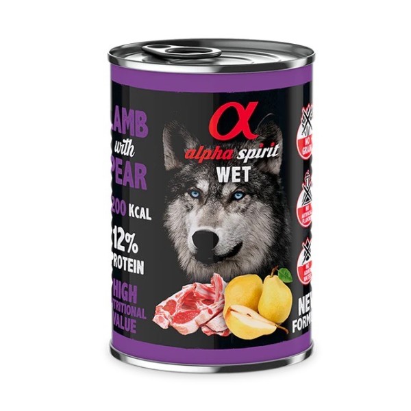 Alpha Spirit Yetişkin Köpek Konservesi Kuzulu Armutlu 400 Gr