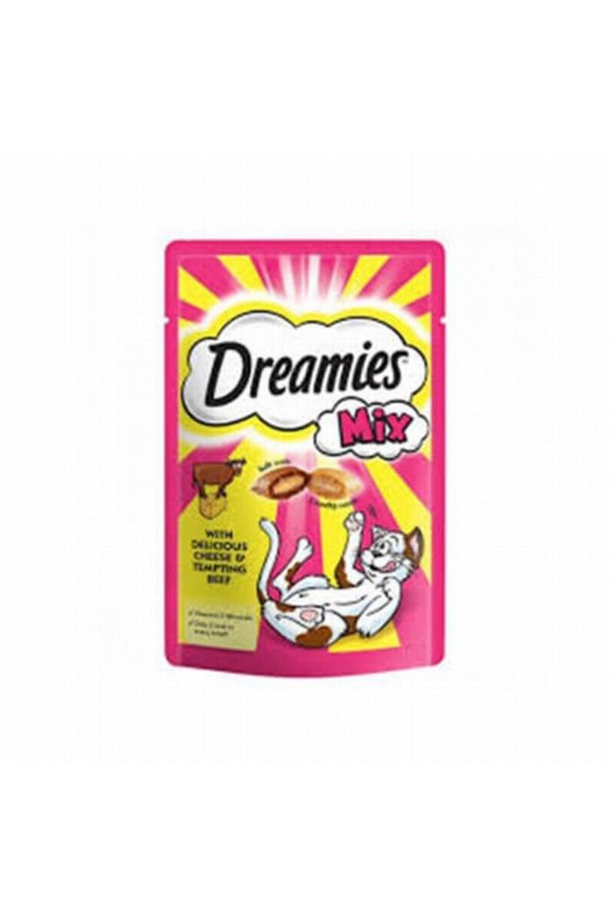 Dreamies Mix İç Dolgulu Sığır Etli ve Peynirli Kedi Ödül Bisküvisi 60 Gr