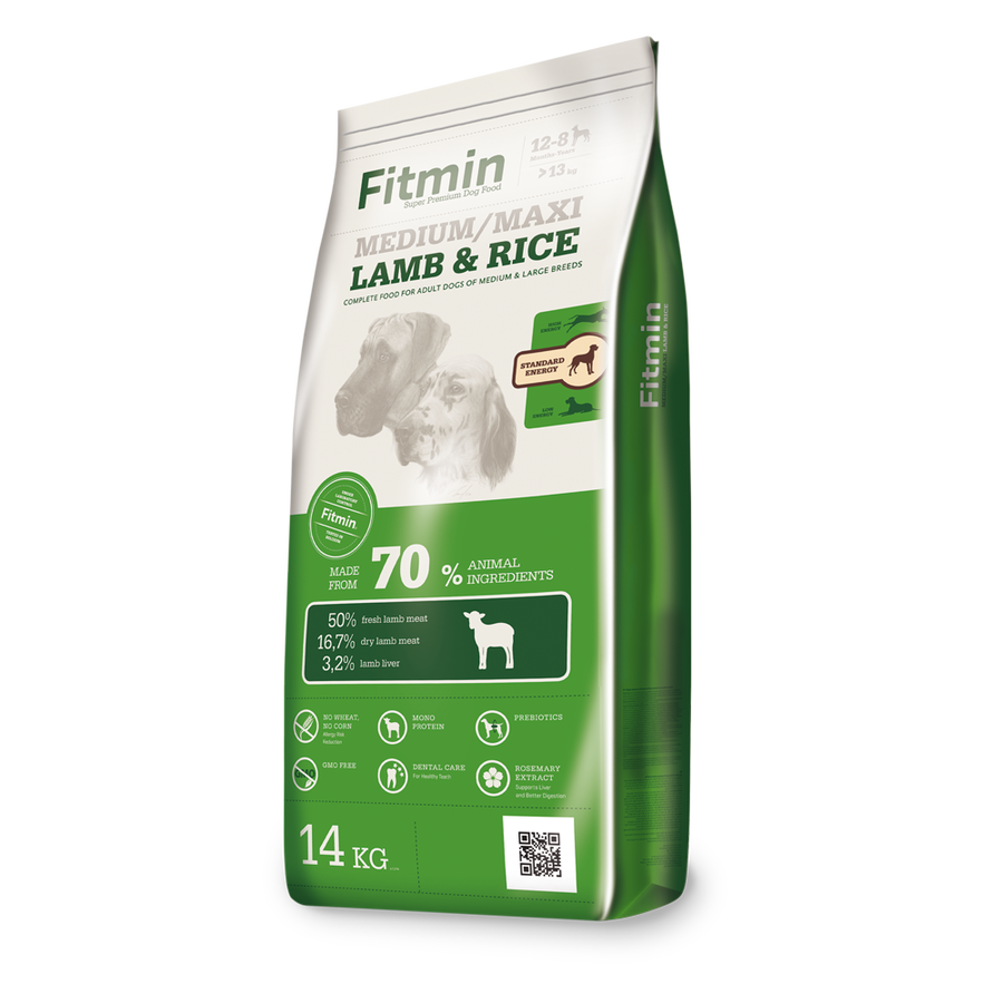 Fitmin %50 Taze Kuzu Etli Orta Irk Yetişkin Köpek Maması 14 Kg