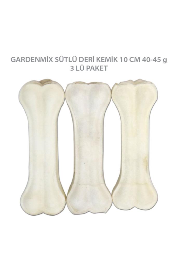 Gardenmix Sütlü Pres Deri Kemik 10 Cm 40-45 Gr ( 3 Lü Paket )