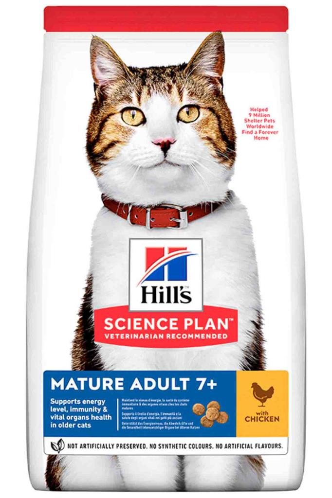 Hill's Mature +7 Tavuklu Yaşlı Kedi Maması 3 Kg