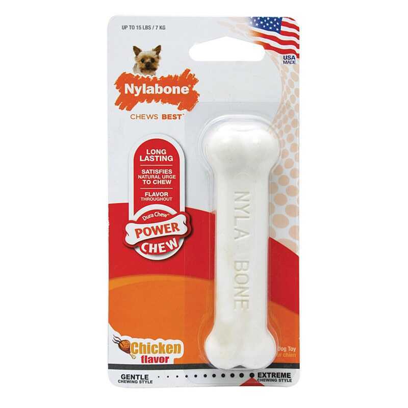 Nylabone Tavuk Aromalı Köpek Çiğneme Kemiği Large