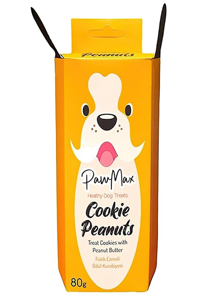 Pawmax Fıstık Ezmeli %100 Doğal Köpek Ödül Maması Cookie Peanuts 80 Gr