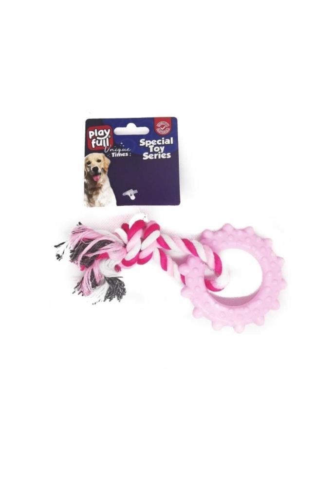 Playfull Halka Şeklinde Ipli Köpek Diş Kaşıma Oyuncağı 18 Cm