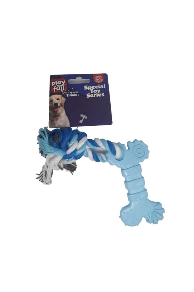 Playfull Kemik Şeklinde Ipli Köpek Diş Kaşıma Oyuncağı 18 Cm