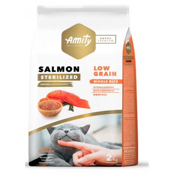 Amity Süper Premium Düşük Tahıllı Kısırlaştırılmış Somon Balıklı Kedi Maması 7 Kg