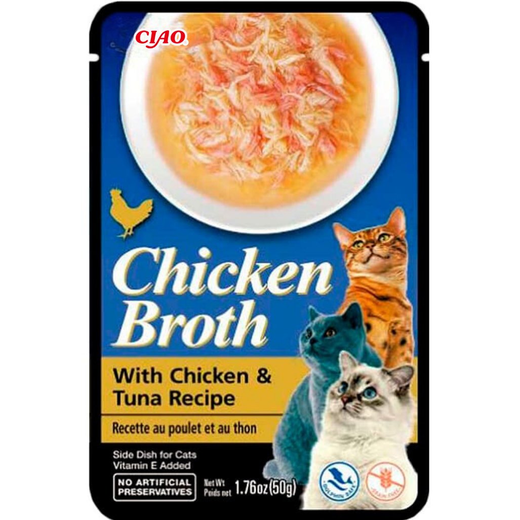 Ciao Chicken Broth Tavuk Sulu ve Ton Balıklı Kedi Çorbası 50 Gr