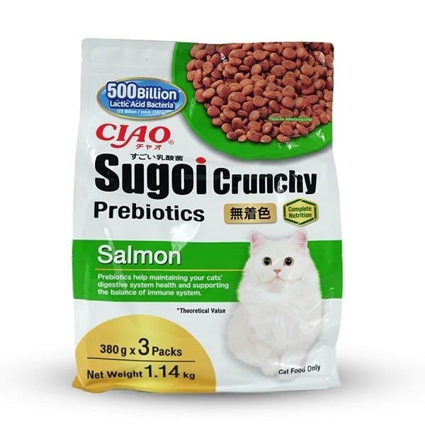Ciao Sugoi Crunchy Somonlu Prebiotik Kedi Maması 380 Gr 3 Paket 1.14 Kg