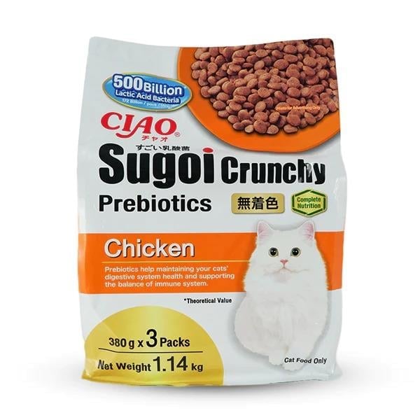 Ciao Sugoi Crunchy Tavuklu Prebiotik Kedi Maması 380 Gr 3 Paket 1.14 Kg