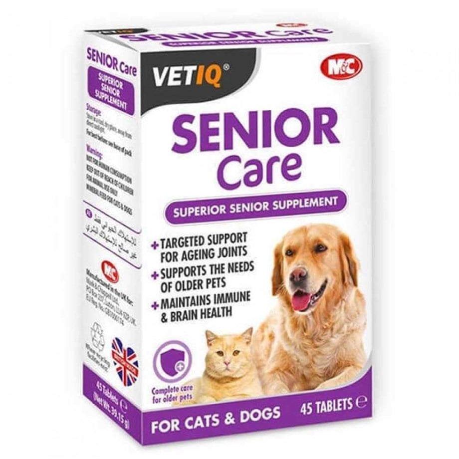 MC VETIQ Senior Care +6 Yaş Üzeri Kedi ve Köpek Ek Besin Takviyesi 45 Tablet