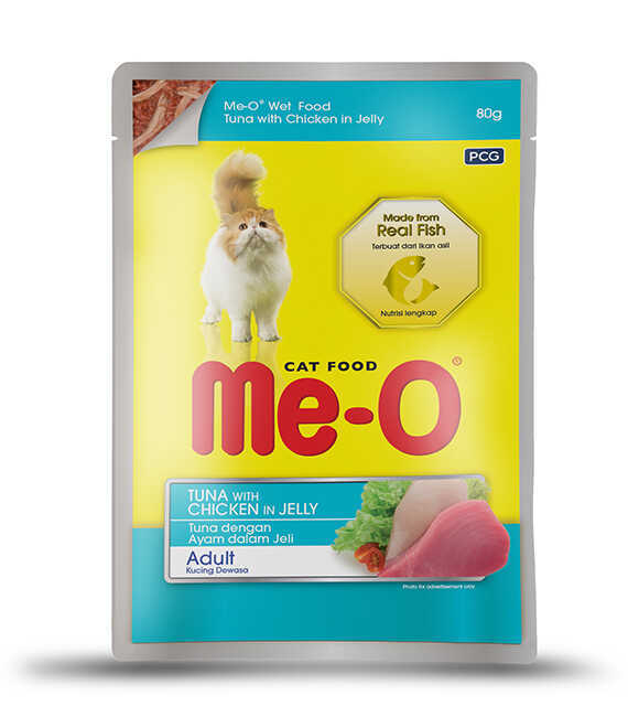 Me-O Pouch Ton Balığı Tavuk Etli Kedi Yaş Mama 80 Gr