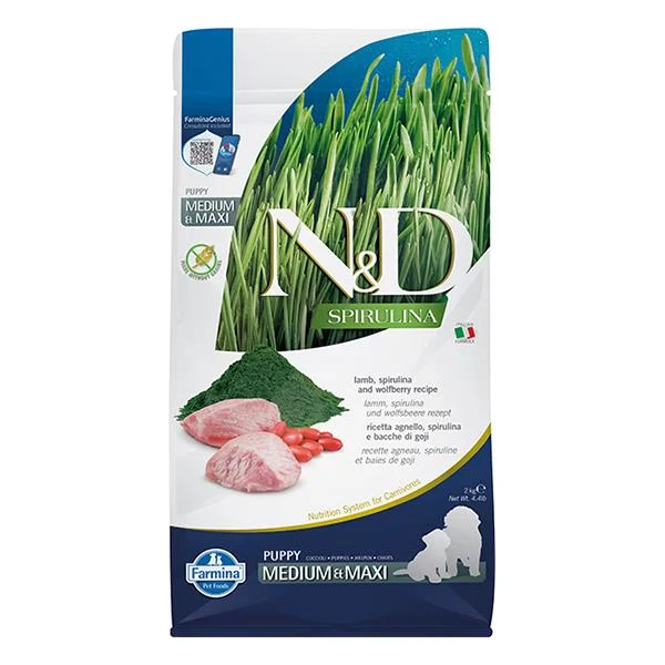 ND Spirulina Kuzu Etli Orta ve Büyük Irk Yavru Köpek Maması 2 Kg