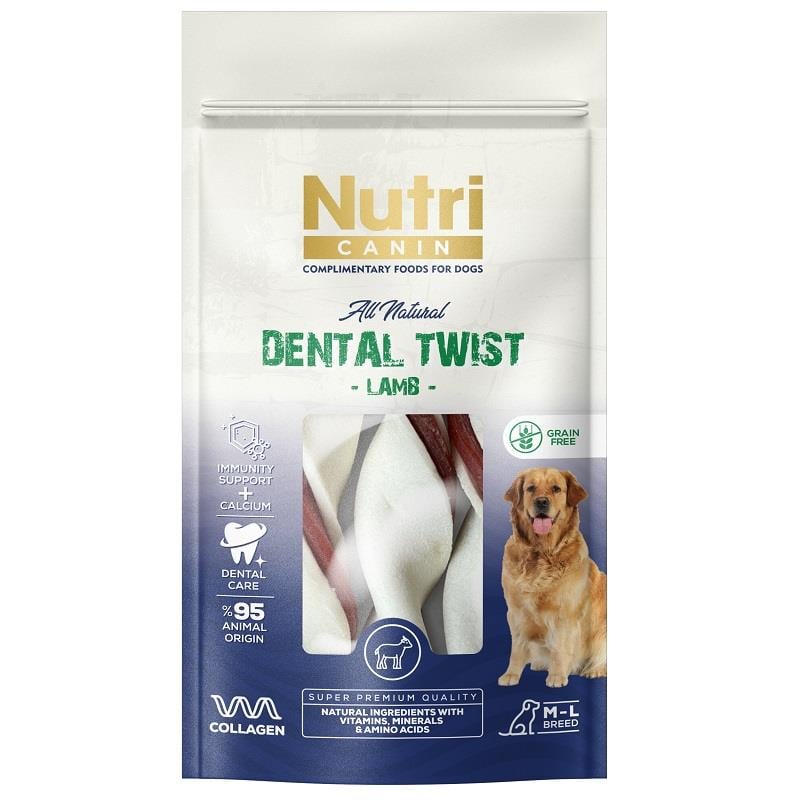 Nutri Canin Dental Twist Kuzulu Köpek Ödülü M-L 120 Gr