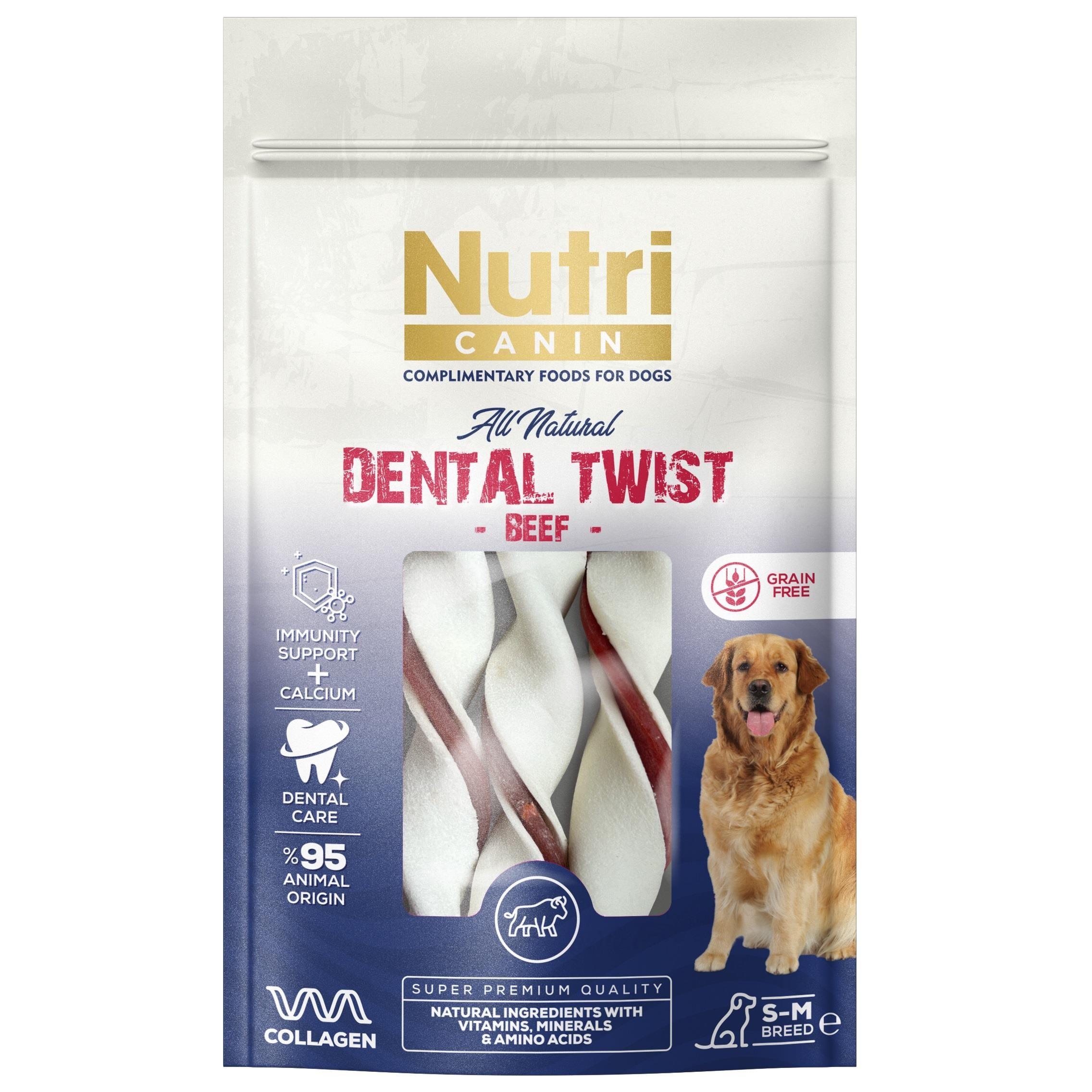 Nutri Canin Dental Twist Sığır Etli Köpek Ödülü S-M 80 Gr
