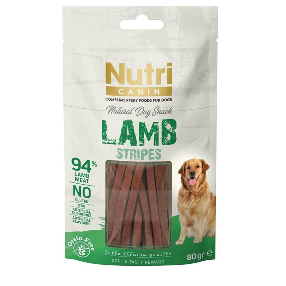 Nutri Canin Tahılsız Kuzulu Şeritler Köpek Ödül Maması 80 Gr