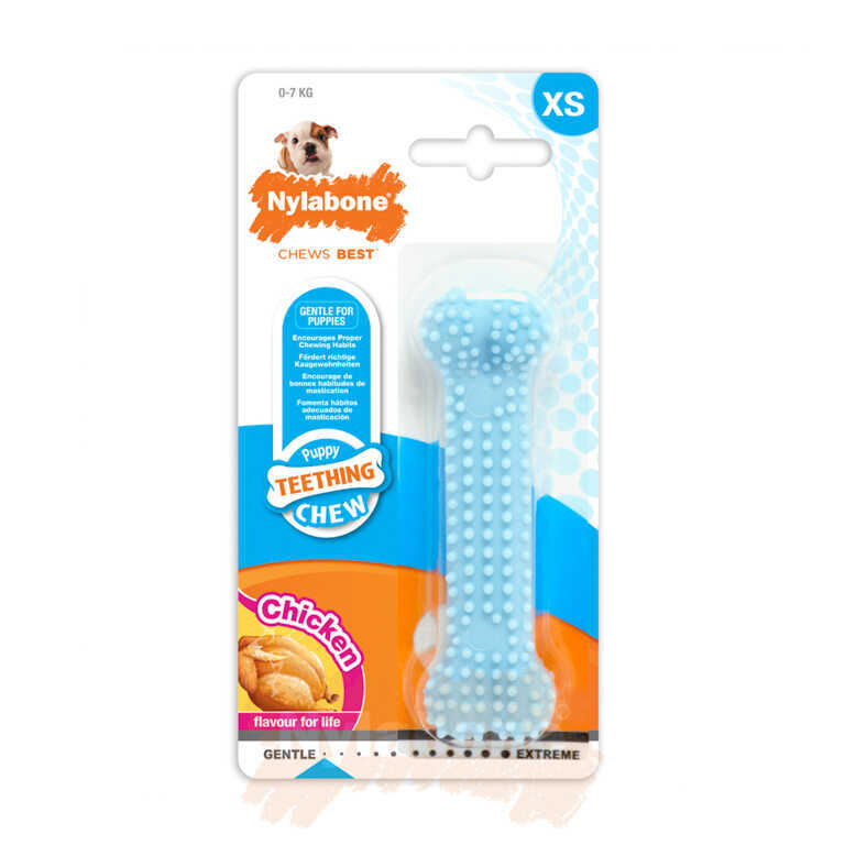 Nylabone Tavuk Aromalı Yavru Köpek Çiğneme Çubuğu XSmall