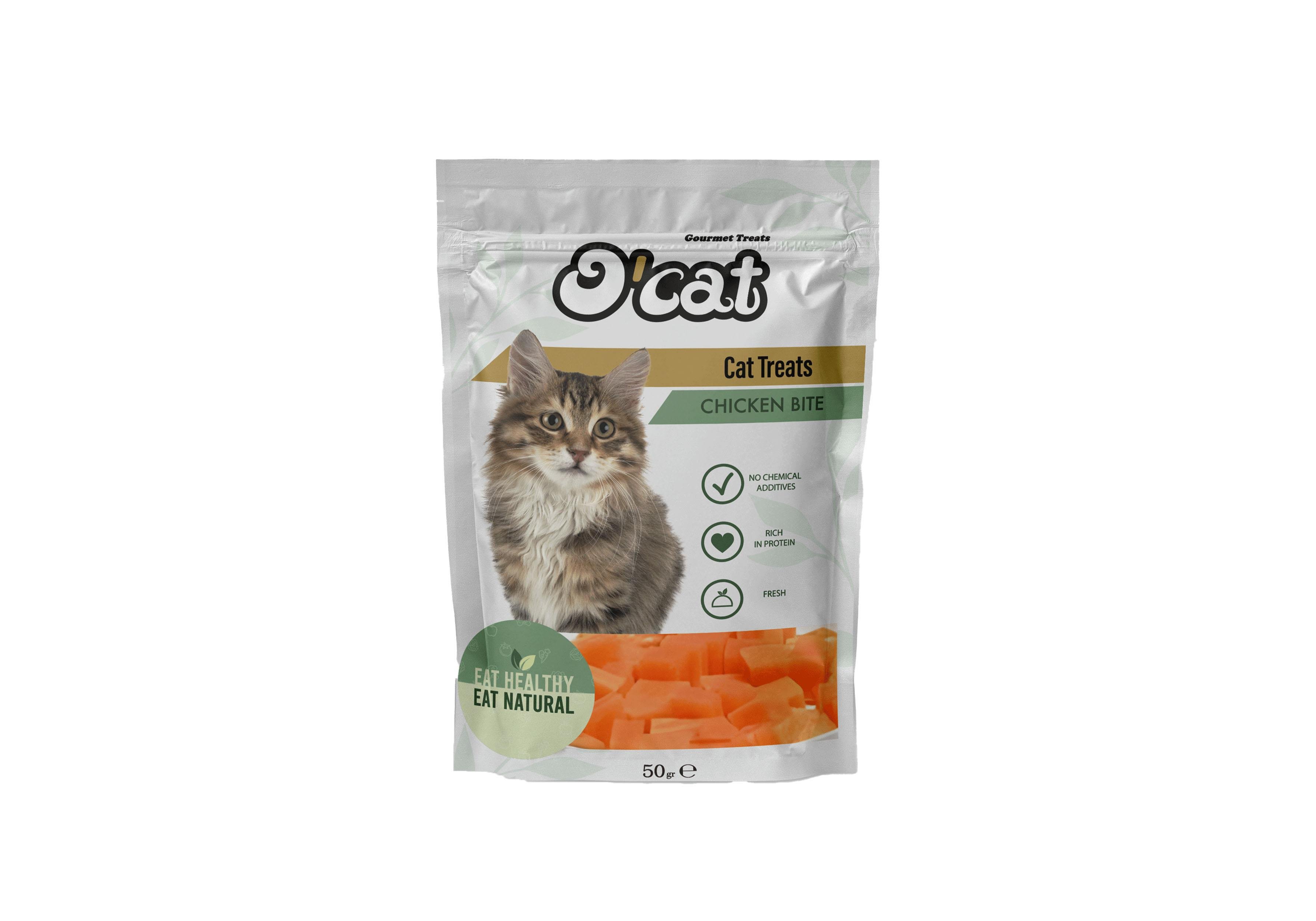 O Cat Tavuk Etli Parçacıklar Kedi Ödülü 50 Gr