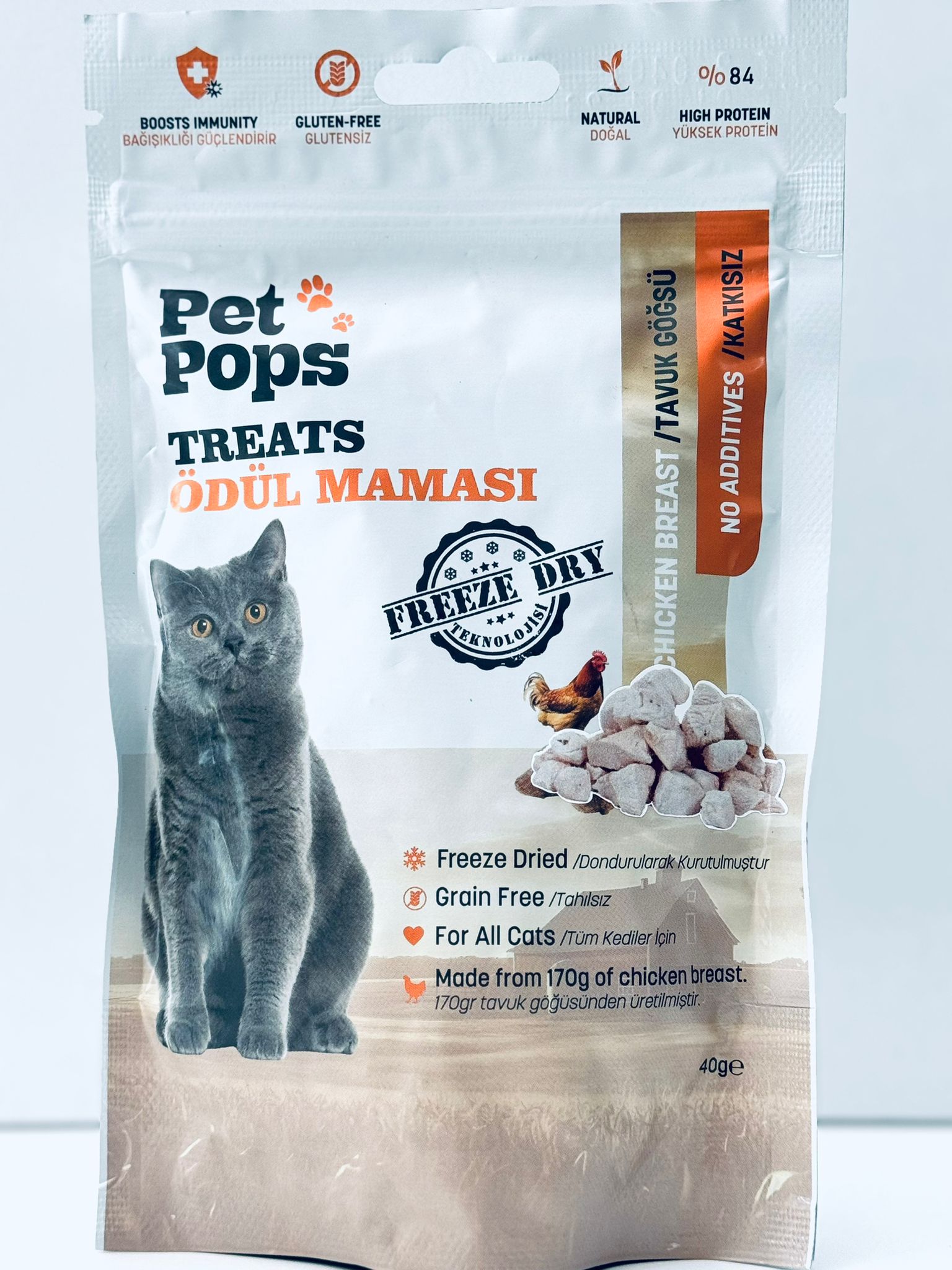 Pet Pops Treats Tavuk Göğüsü Kedi Ödül Maması 40 Gr