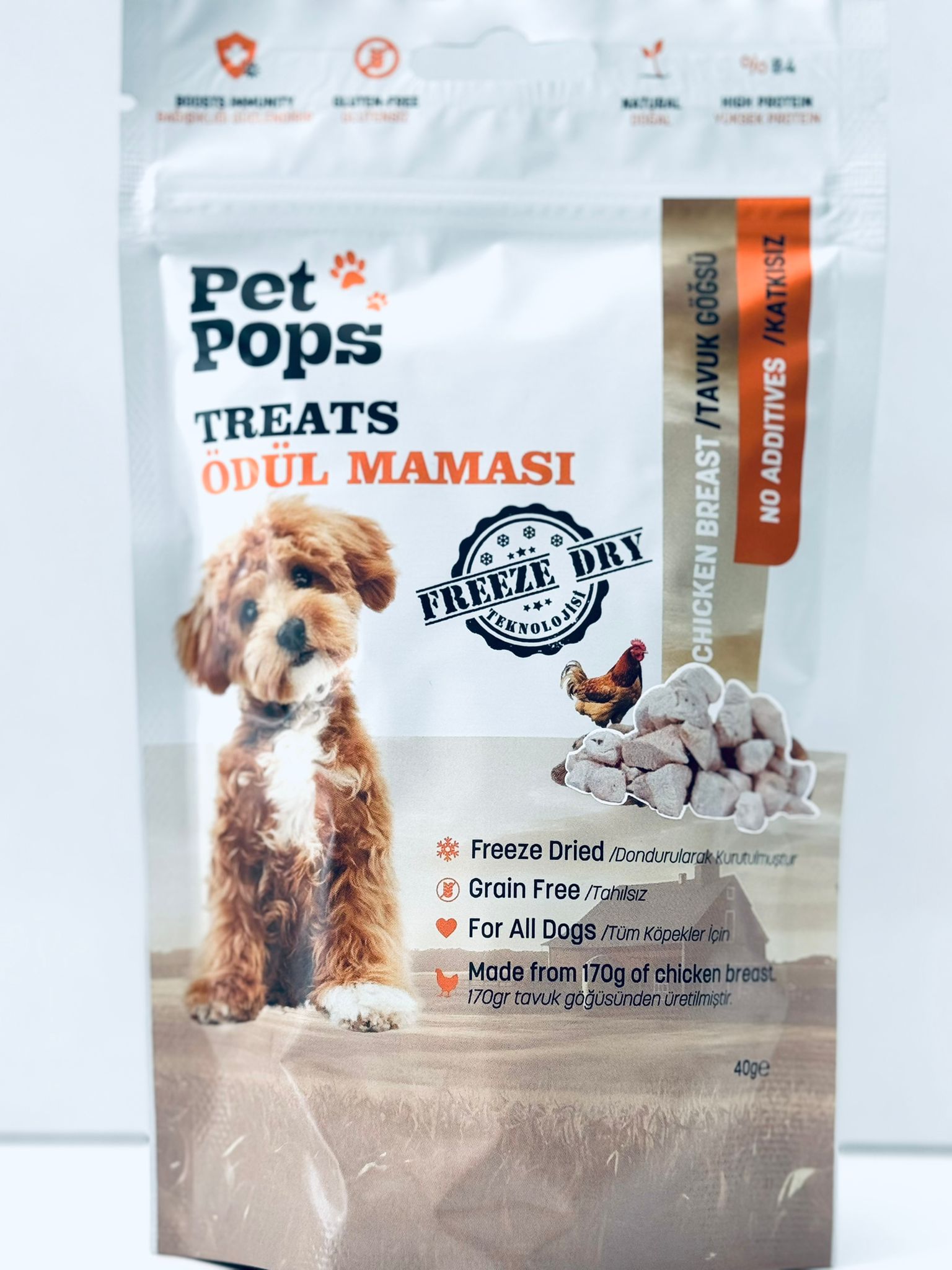 Pet Pops Treats Tavuk Göğüsü Köpek Ödül Maması 40 Gr