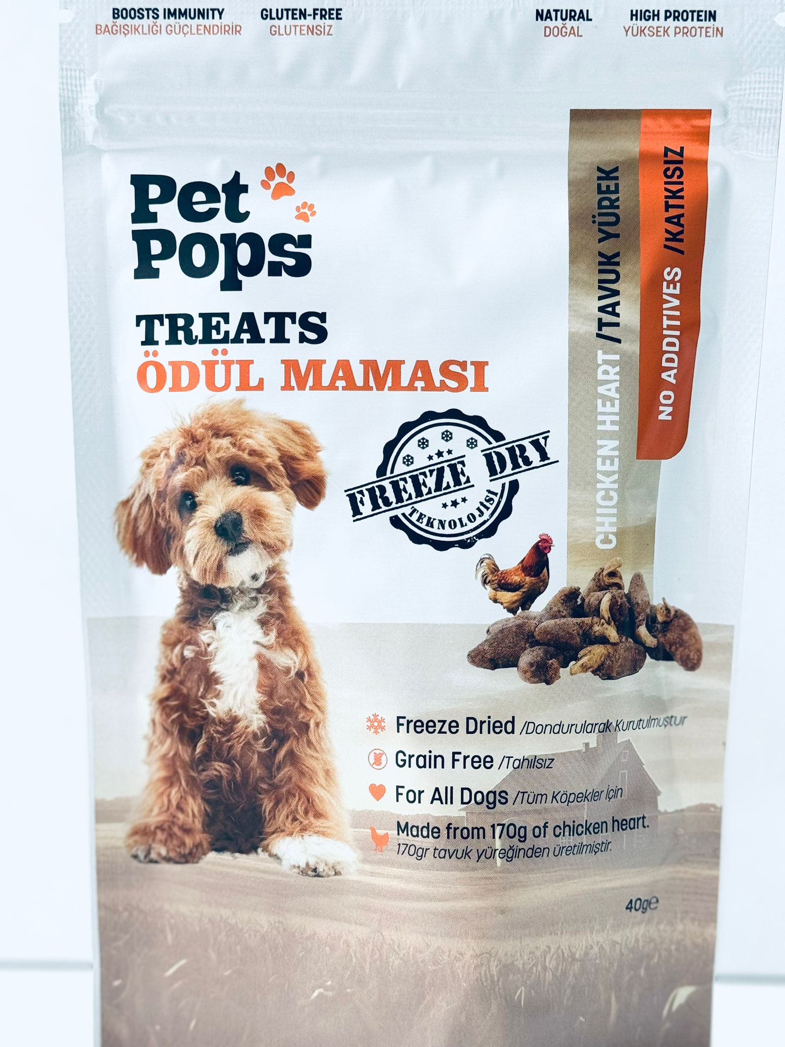 Pet Pops Treats Tavuk Yürek Köpek Ödül Maması 40 Gr