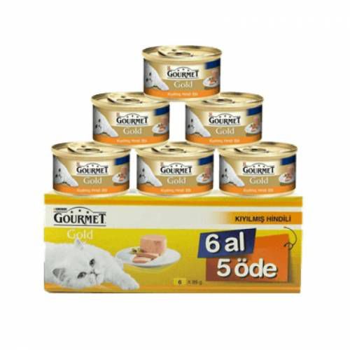 ProPlan Gourmet Gold Kıyılmış Hindi Etli Kedi Konservesi 85 Gr 6 Al 5 Öde